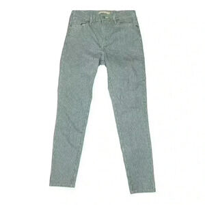 Levi’s mile high super skinny seersucker blue white striped jeans high rise 29